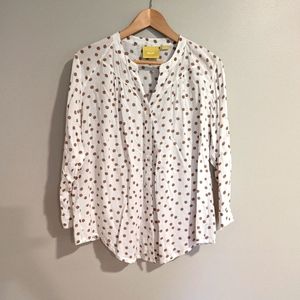 Maeve Blouse Long Sleeved Polka Dot M Rayon